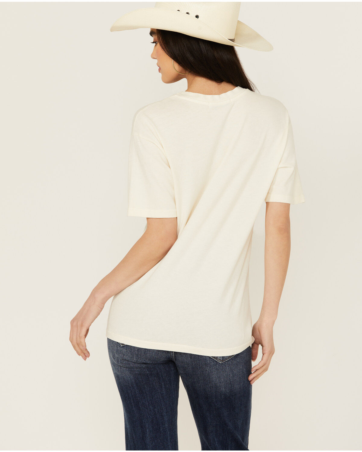 Image #4 - Day Dreamer Women's Johnny Cash Short Sleeve Oversized Graphic Tee, Cream, hi-res
