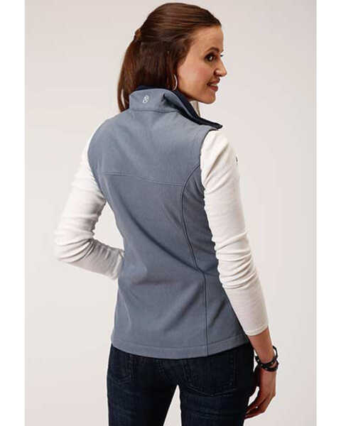 Image #2 - Roper Women's Blue Heathered Softshell Vest, Blue, hi-res