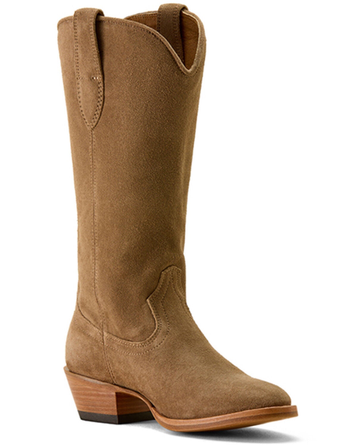 Ariat Women's Marysville Suede Western Boots - Round Toe, Tan, hi-res