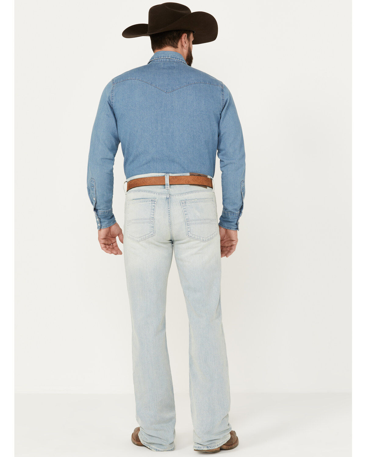 Image #3 - Cody James Men's Pioneer Light Wash Slim Bootcut Stretch Denim Jeans, Light Wash, hi-res