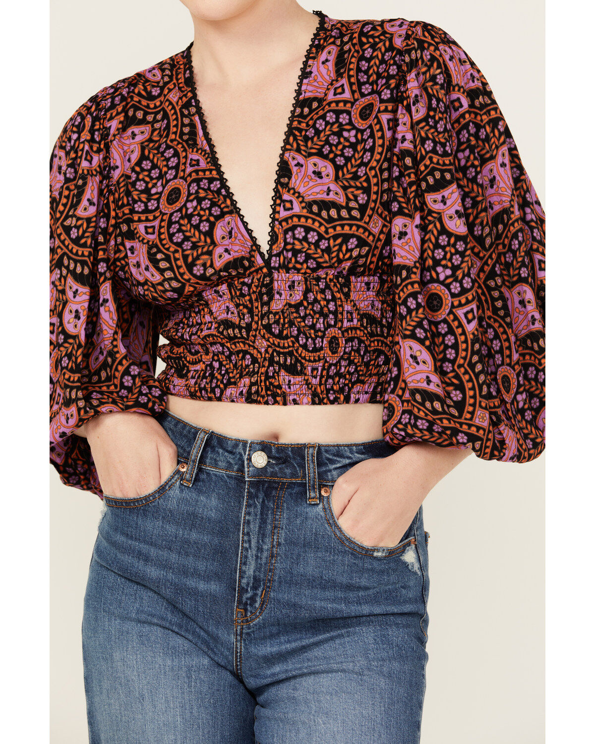 Image #3 - Jen's Pirate Booty Women's Rosalie Long Sleeve Print Top, Multi, hi-res