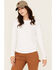 Image #1 - Carhartt Women's Force Sun Defender Relaxed Fit Lightweight Logo Graphic Long Sleeve Tee, White, hi-res