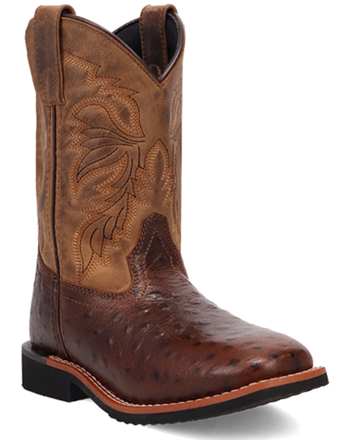 Dan Post Boys' Jet Western Boots - Broad Square Toe, Chocolate, hi-res