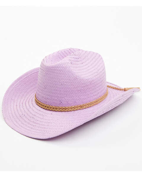 Idyllwind Women's Pioneer Lane Straw Cowboy Hat, Lavender, hi-res