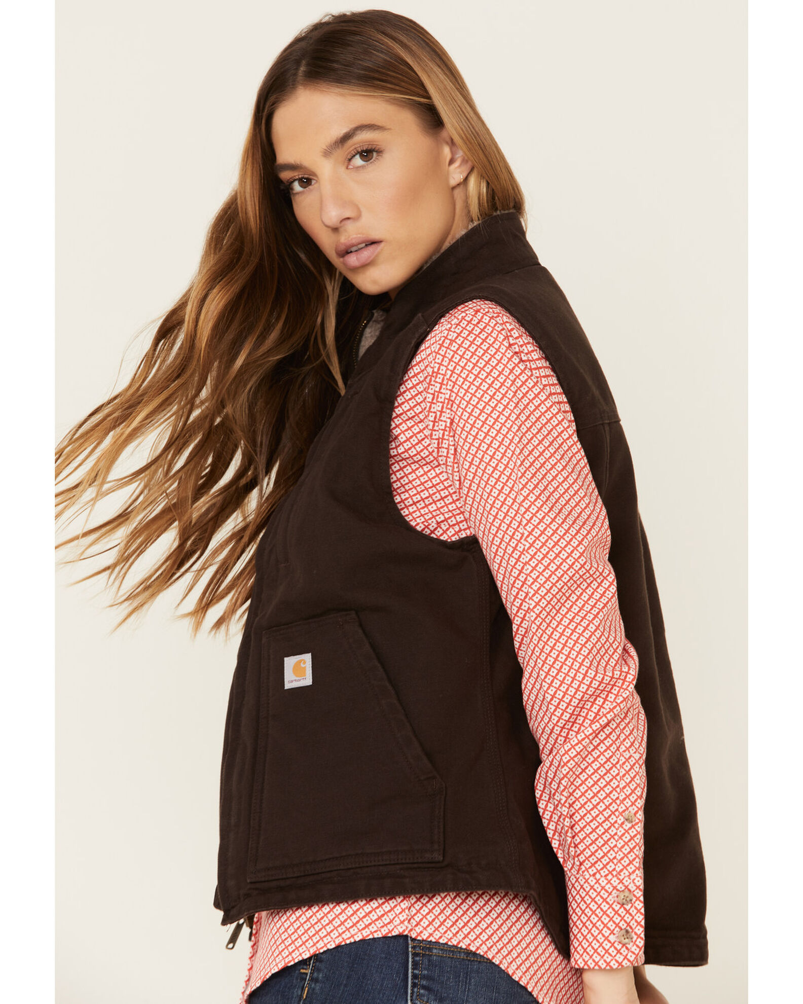 Sherpa lined carhartt vest sales