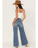Cleo + Wolf Women's Medium Wash High Rise Loose Distressed Jeans, Medium Wash, hi-res