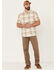 North River Men's Crosshatch Large Plaid Short Sleeve Button Down Western Shirt , White, hi-res