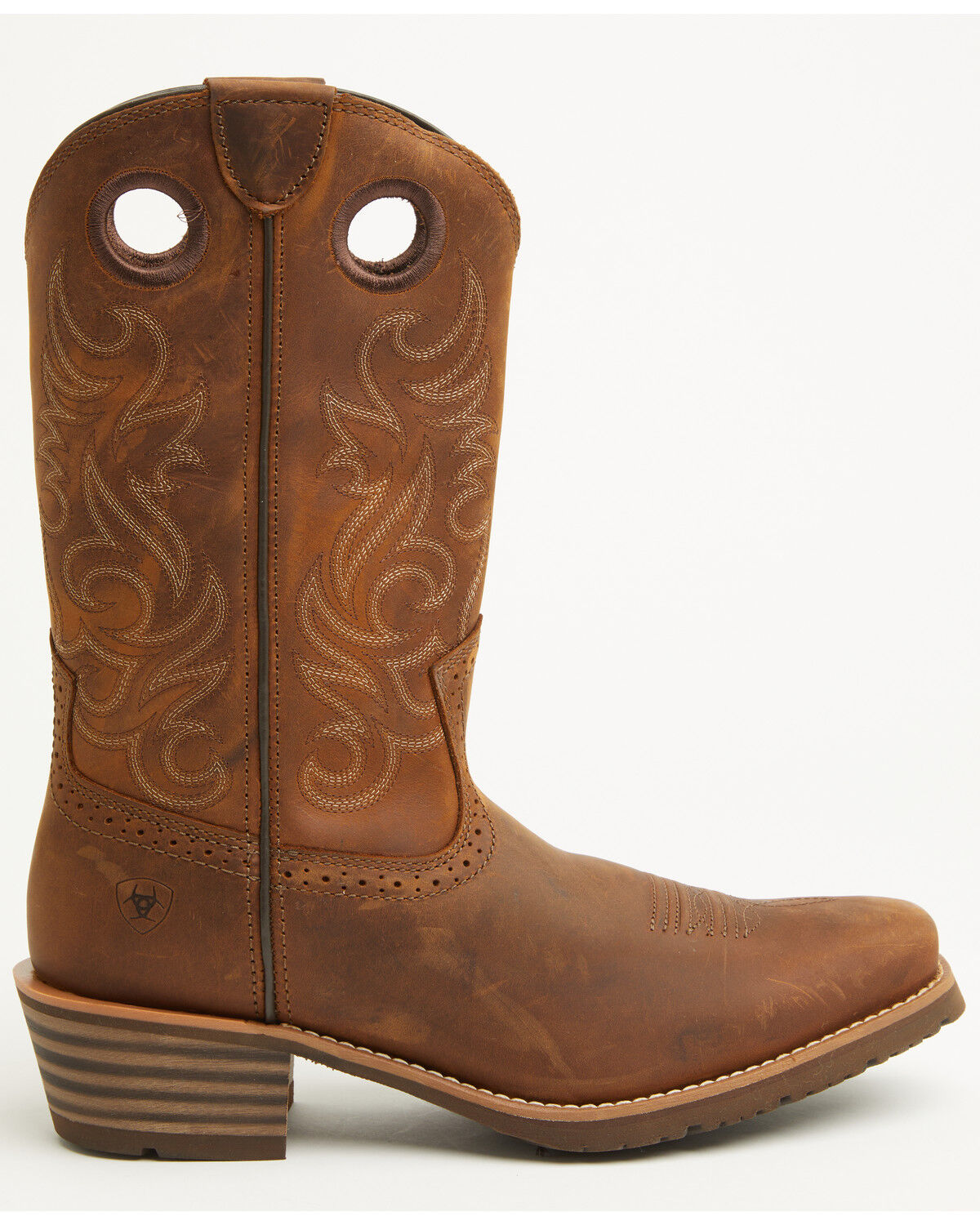 Image #2 - Ariat Men's Hybrid Roughstock Distressed Performance Western Boots - Square Toe, Brown, hi-res