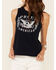 Image #3 - Shyanne Women's Proud American Graphic Crossover Back Tank Top , Navy, hi-res