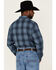 Blue Ranchwear Men's Large Plaid Long Sleeve Snap Western Shirt, Blue, hi-res