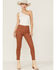 Image #1 - 7 For All Mankind Women's Coated Faux Leather Ankle Skinny Jeans, Brown, hi-res