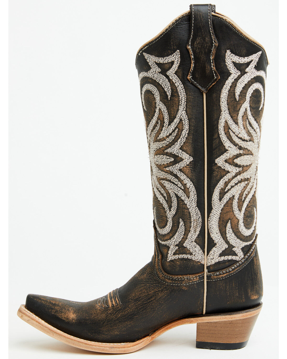 Image #3 - Circle G Women's Embroidered Tall Western Boots - Snip Toe, Brown, hi-res