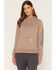 Image #1 - Carhartt Women's Sawyer Script Midweight Relaxed Fit Hoodie, Brown, hi-res