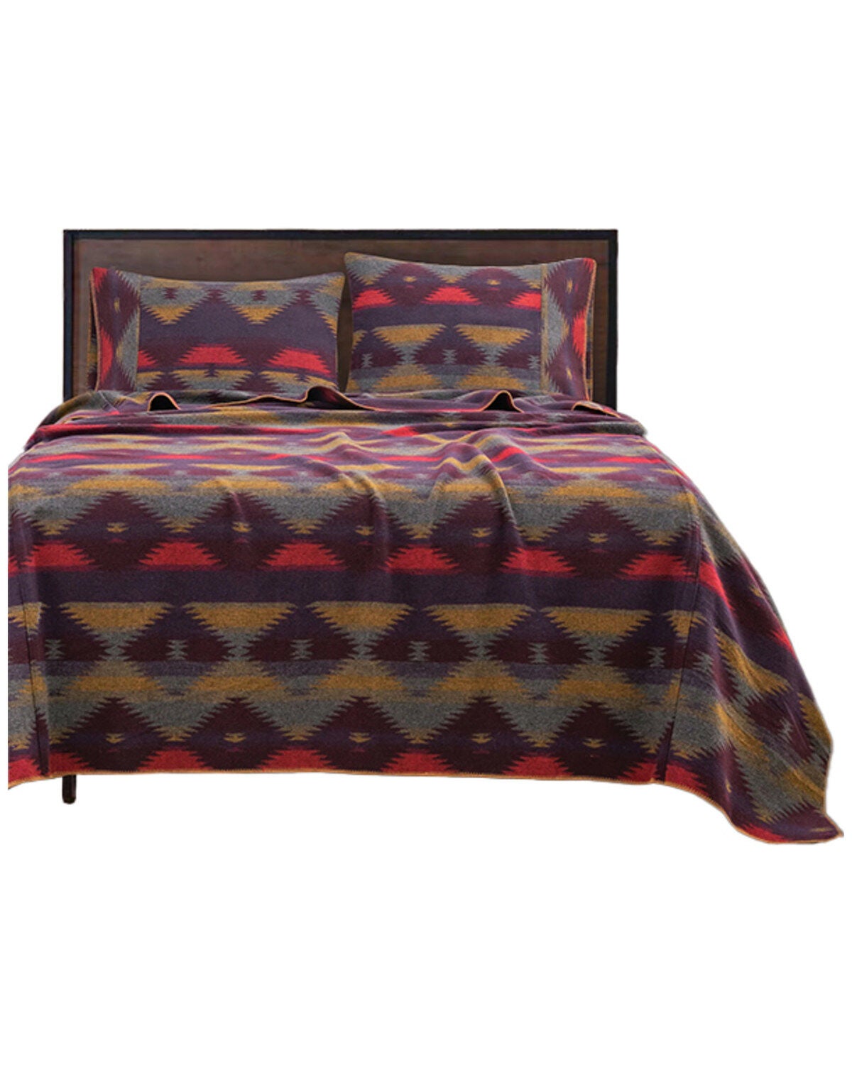 HiEnd Accents Gila Wool Blend Twin Size Blanket Set - 2 Piece, Multi, hi-res