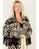 Powder River Outfitters Women's Southwestern Knit Fringe Cardigan, Black/white, hi-res