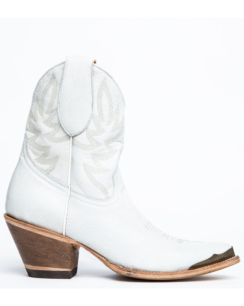 white booties rounded toe