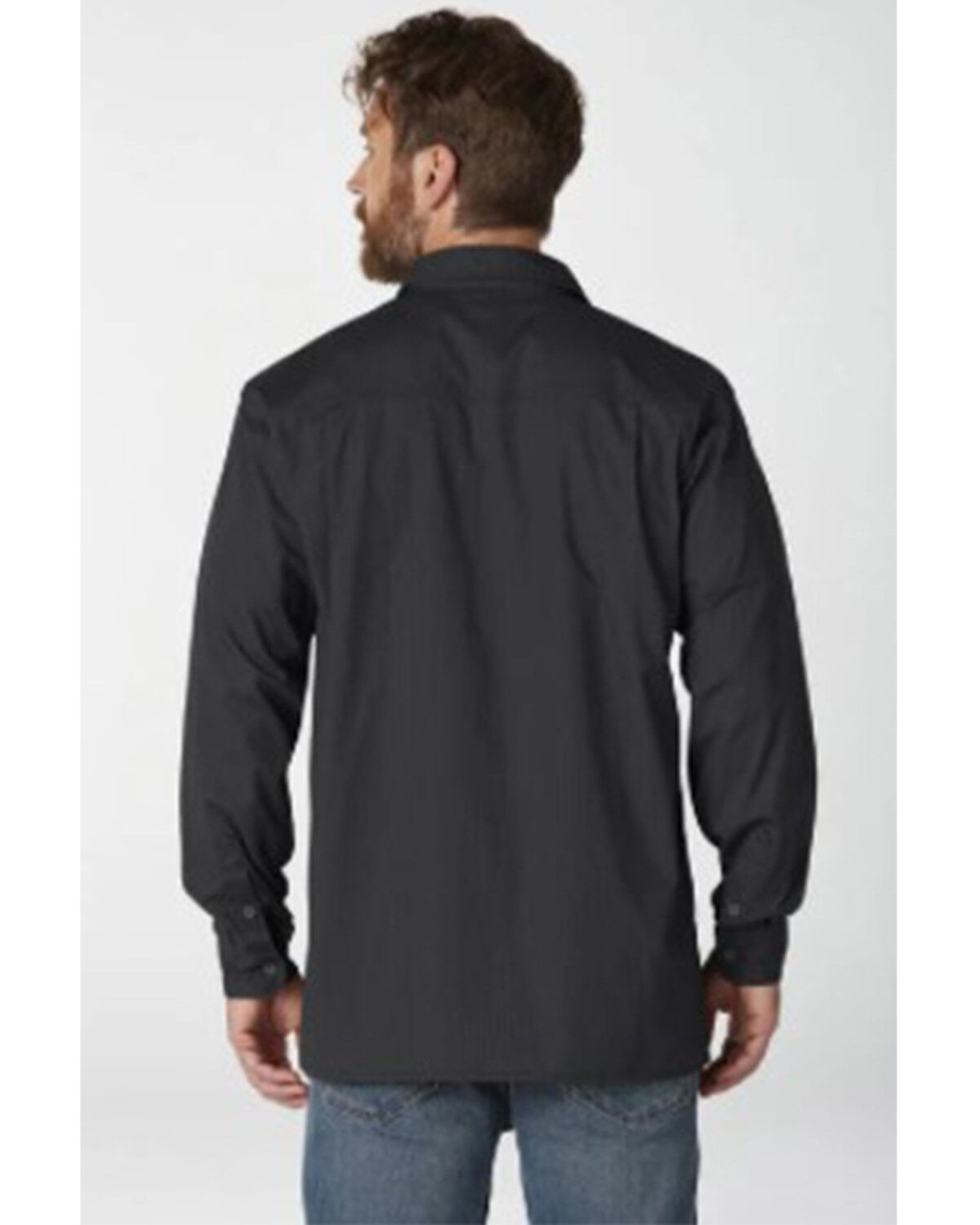 Image #2 - Dickies Men's Rinsed Black Ripstop Long Sleeve Button Down Work Shirt, , hi-res
