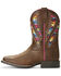 Ariat Girls' VentTEK Quickdraw Serape Western Boots - Broad Square Toe, Brown, hi-res
