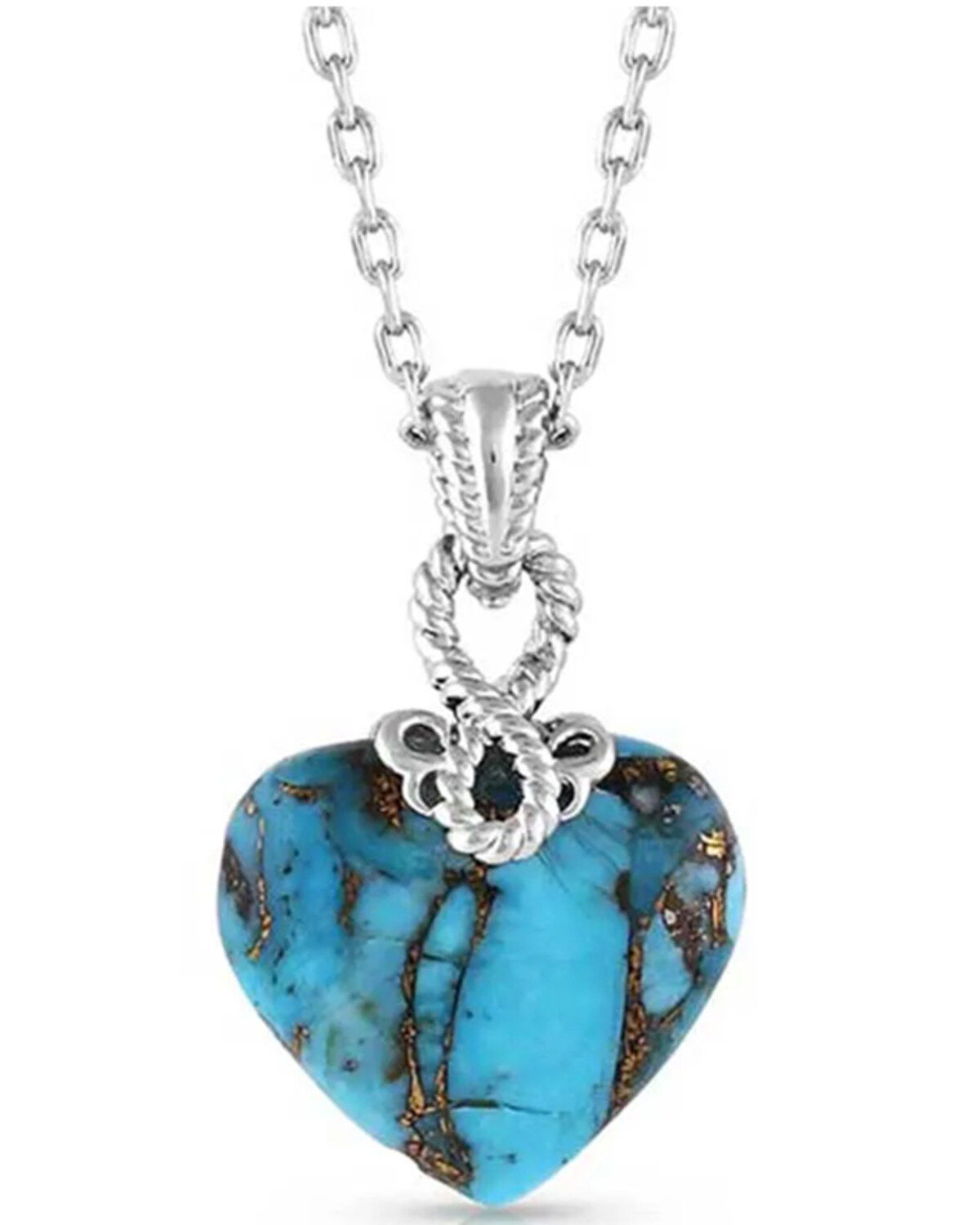 Image #1 - Montana Silversmiths Untamable Heart Of Stone Necklace, Silver, hi-res
