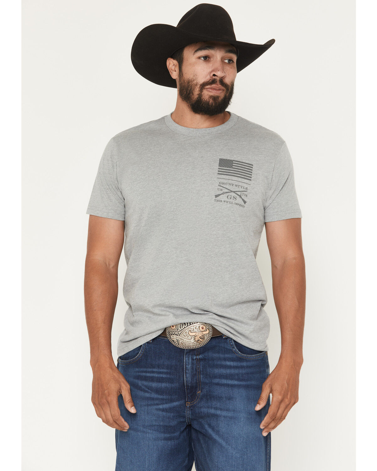 Image #2 - Grunt Style Men's Defined By Discipline Short Sleeve Graphic T-Shirt, Grey, hi-res