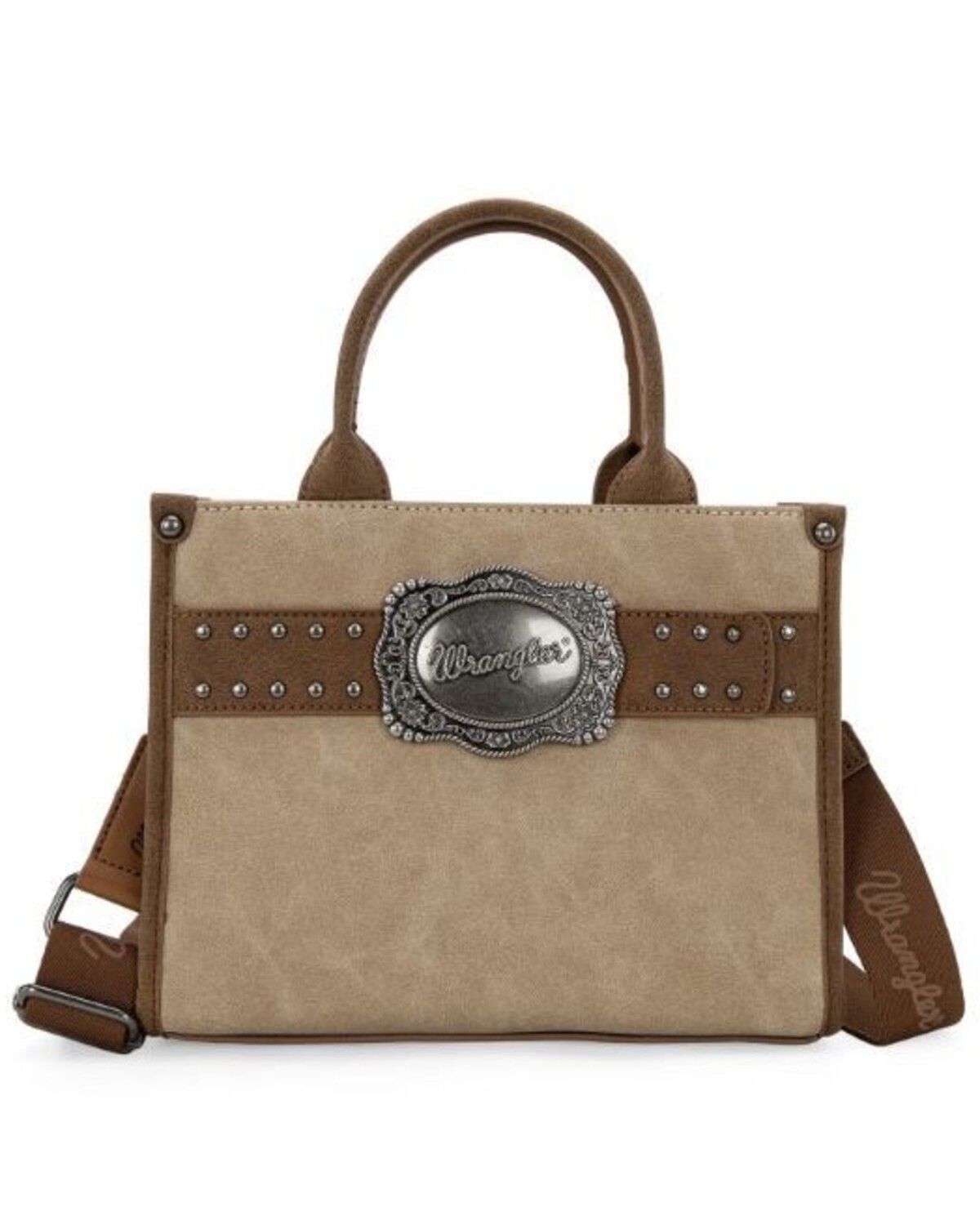Image #1 - Wrangler Women's Buckle Tote Crossbody Bag, Tan, hi-res