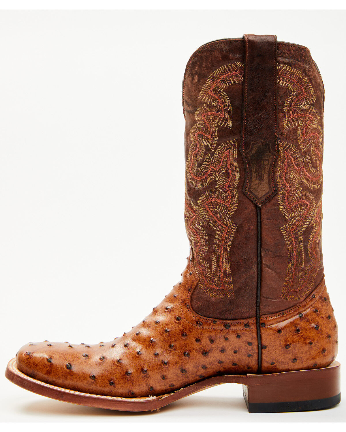 Product Name:  Tanner Mark Men's Ostrich Print Western Boots - Broad Square Toe