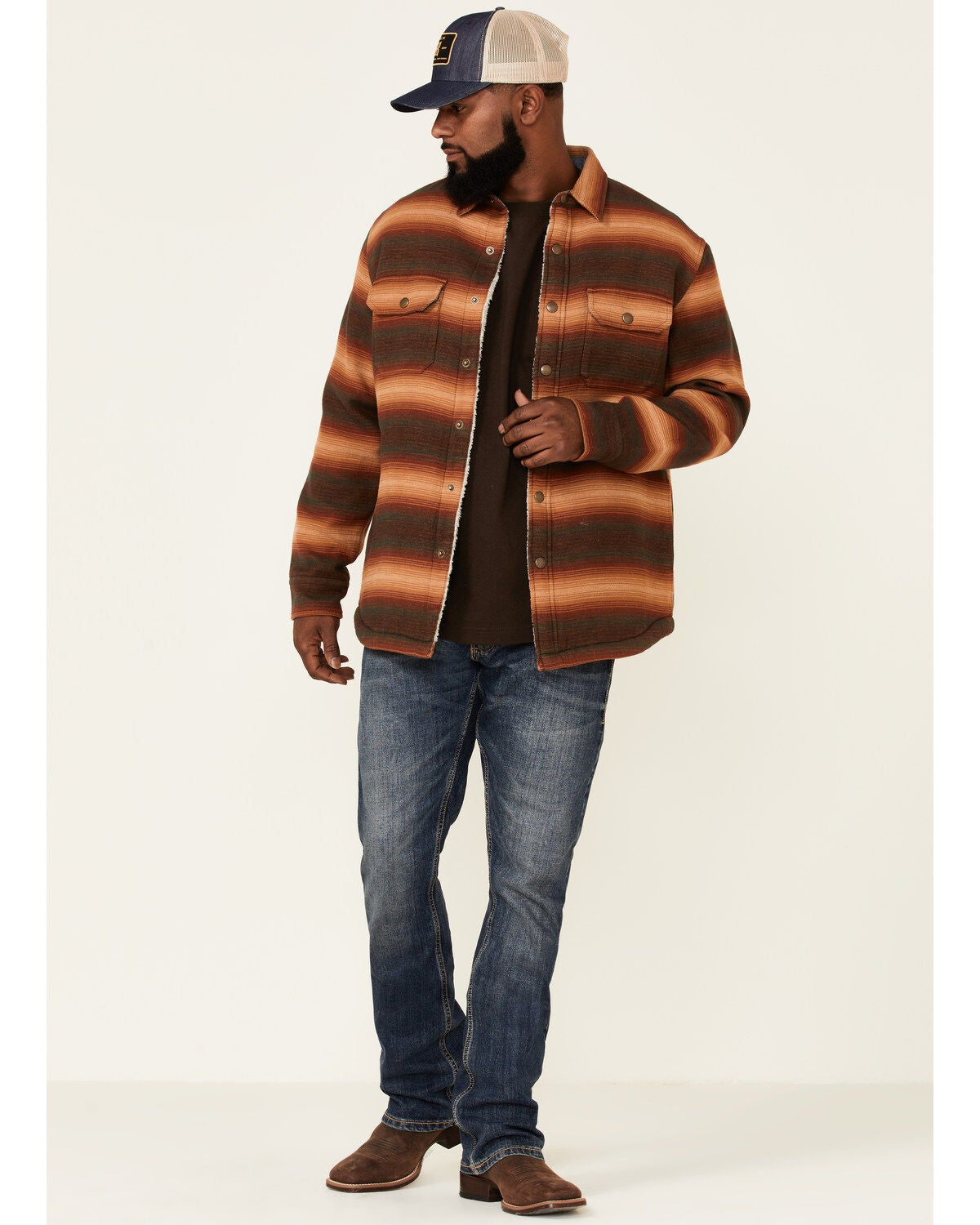Pendleton Men's Green \u0026 Brown Striped 