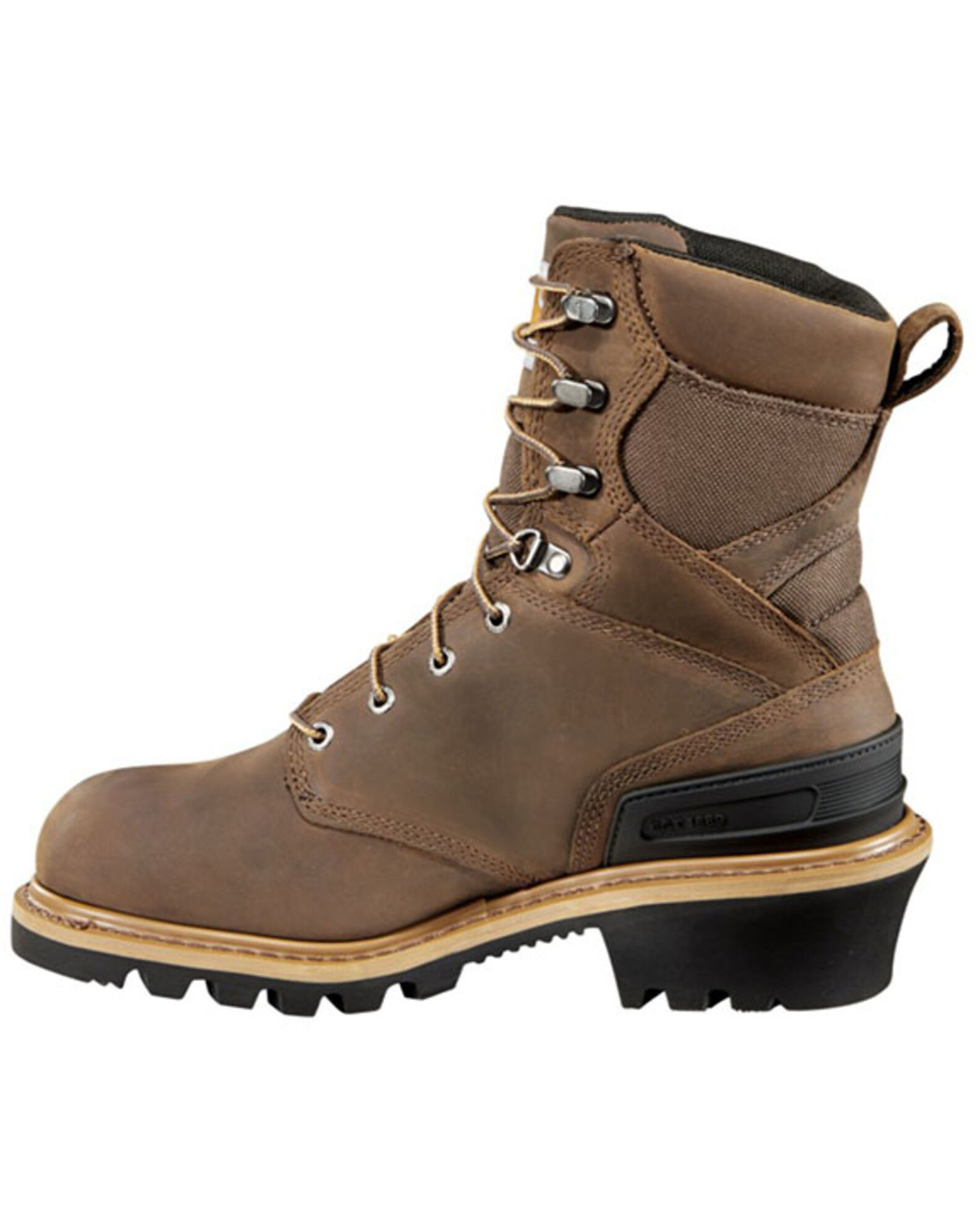 Image #2 - Carhartt 8" Brown Waterproof Logger Boots - Composite Toe, Crazyhorse, hi-res