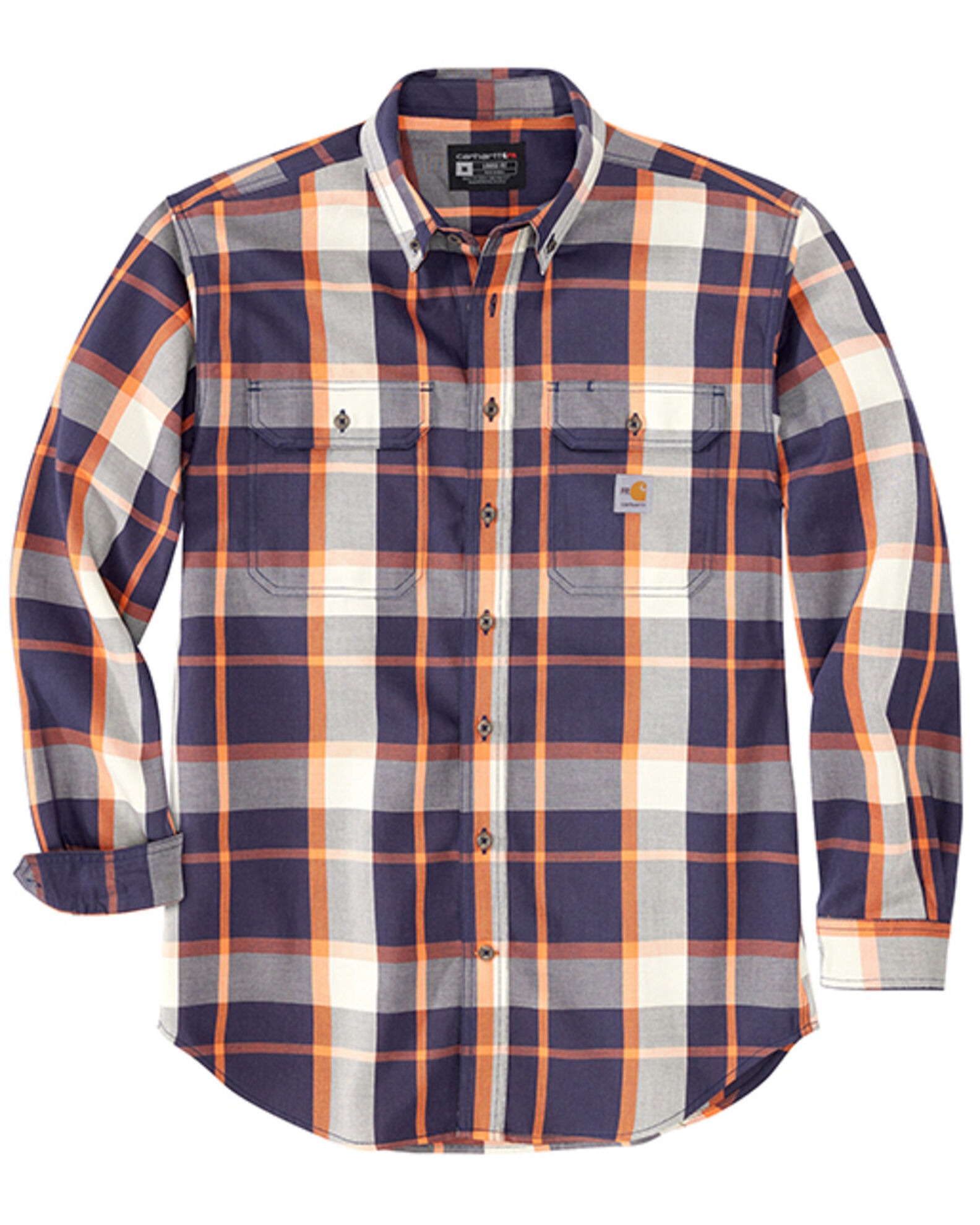 Carhartt Men s FR Rugged Flex Loose Fit Twill Plaid Print Long Sleeve Shirt Boot Barn