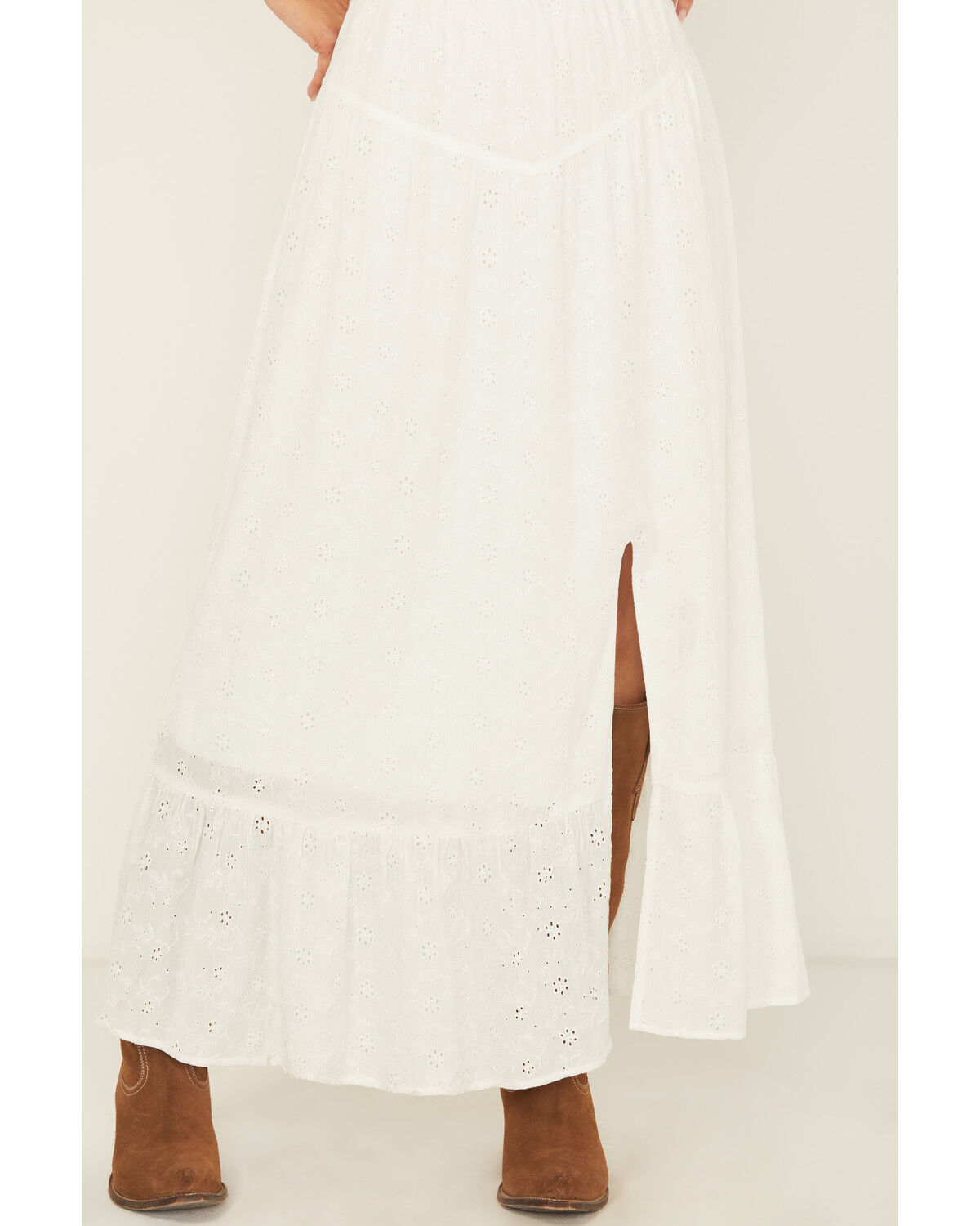 Image #3 - Shyanne Women's Eyelet Maxi Skirt, White, hi-res