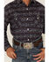 Rough Stock by Panhandle Boys' Southwestern Print Long Sleeve Snap Western Shirt, Navy, hi-res