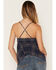 Image #4 - Cleo + Wolf Women's Plaid Print Hanky Hem Sleeveless Cami, Navy, hi-res