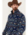 Wrangler Men's Southwestern Print 1/4 Zip Pullover, Blue, hi-res