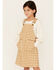 Image #4 - Hayden Girls' Checkered Overall Mini Dress, Mustard, hi-res
