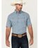 Image #1 - George Strait by Wrangler Men's Plaid Print Short Sleeve Button-Down Western Shirt, Blue, hi-res
