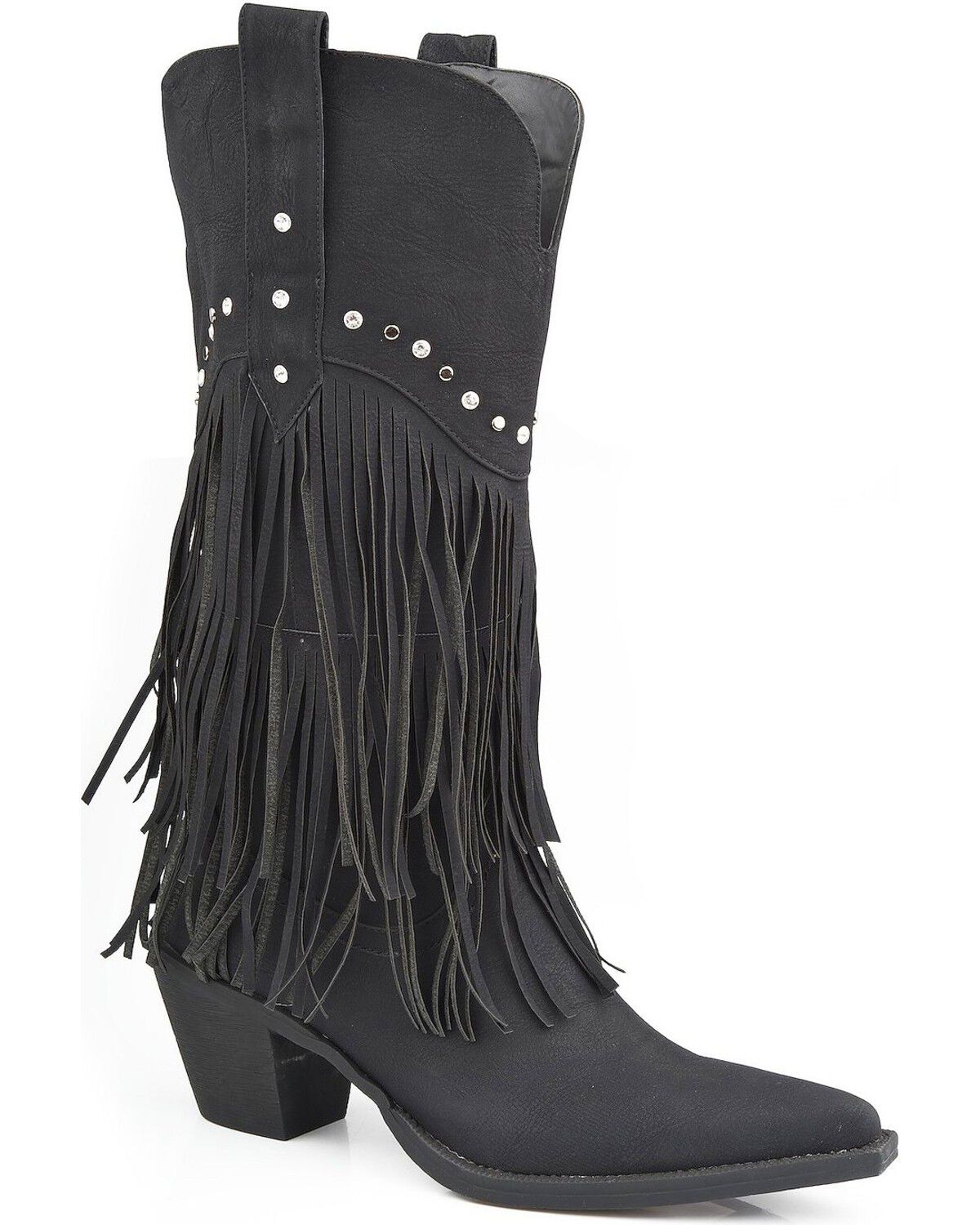 leather fringe boots womens
