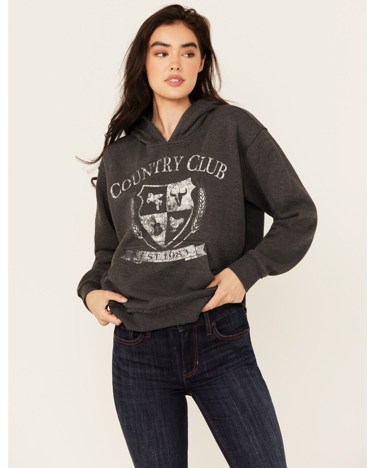 Idyllwind Women's Crest Hoodie, Charcoal, hi-res