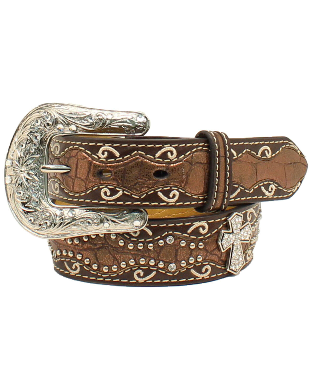 Ariat Girls Studded Cross Inlay Belt | Boot Barn Ariat Girls Studded Cross Inlay Belt | Boot Barn