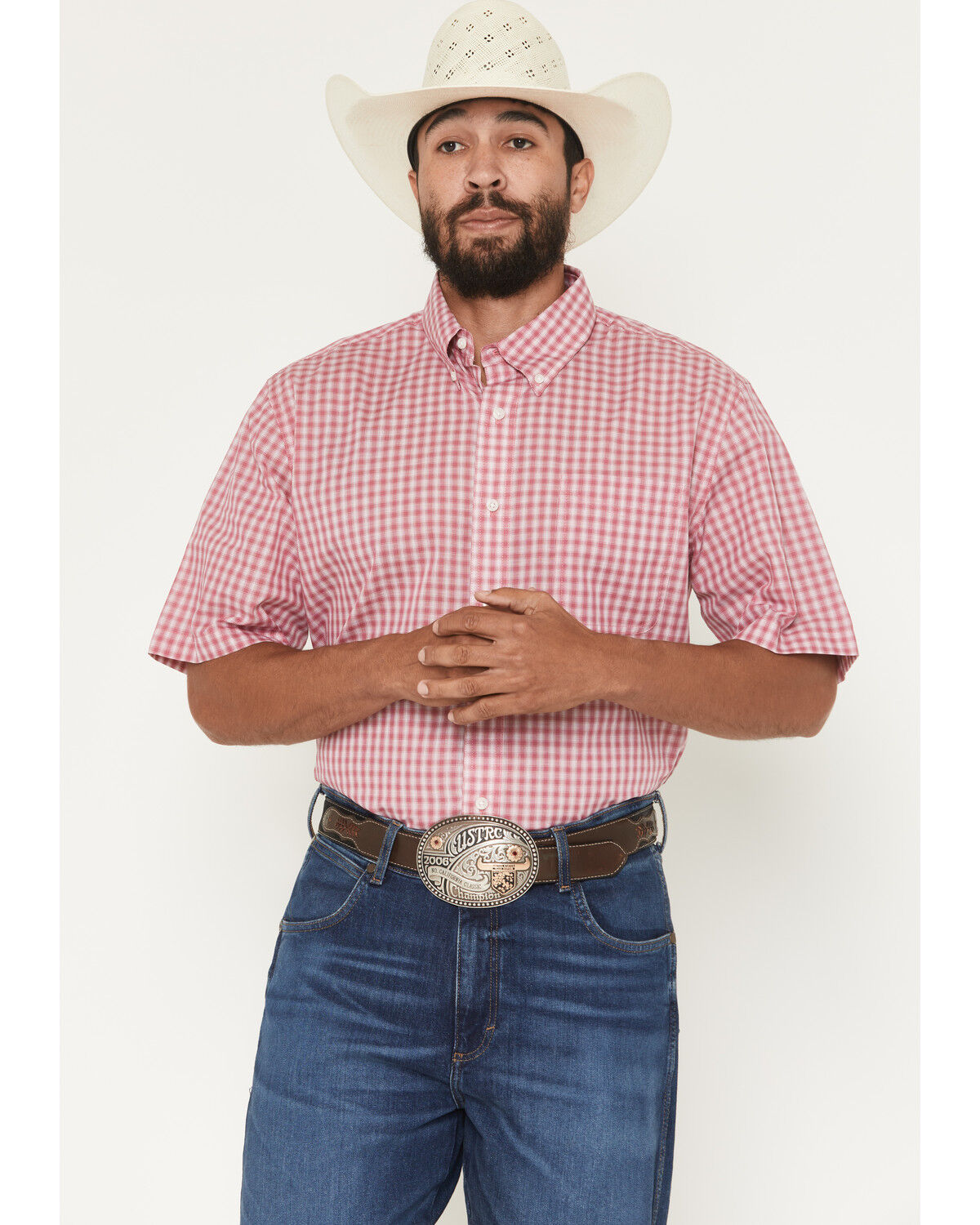 Image #7 - Wrangler Riata Men's Assorted Plaid Print Short Sleeve Button-Down Western Shirt, Multi, hi-res