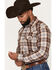 Image #2 - Gibson Trading Co Men's Mad Thad Plaid Print Long Sleeve Snap Flannel Shirt, Brown, hi-res