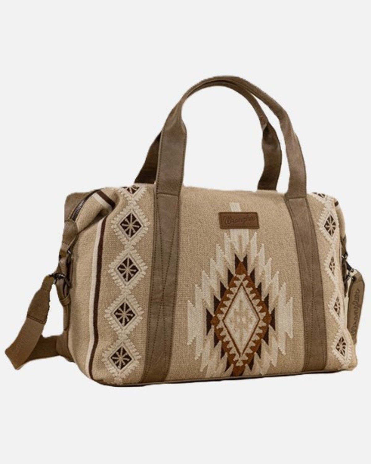 Image #1 - Wrangler Women's Southwestern Print Duffle Bag, Khaki, hi-res