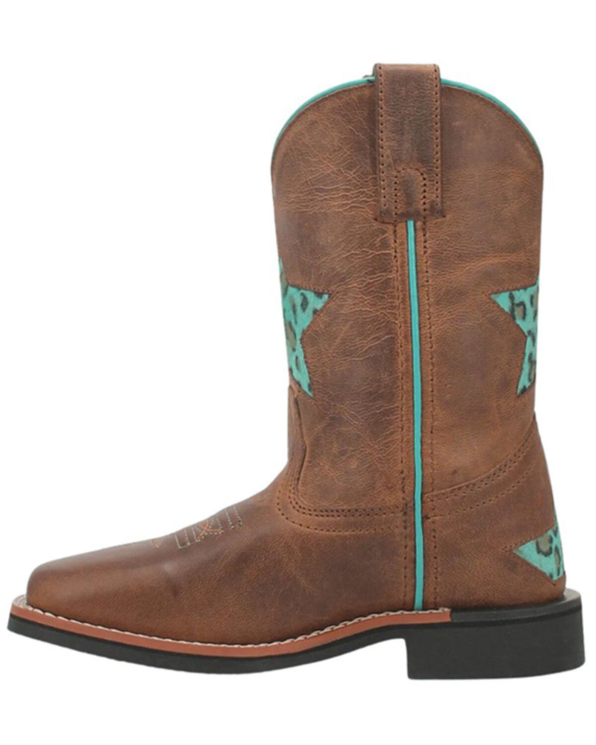 Image #3 - Dan Post Girls' Shoot For The Stars Western Boots - Square Toe, Brown, hi-res