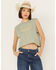 Image #1 - People of Leisure Women's Led Zepplin Graphic Muscle Tank, Sage, hi-res