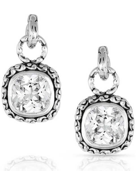 Montana Silversmiths Women's Silver Western Delight Crystal Earrings, Silver, hi-res