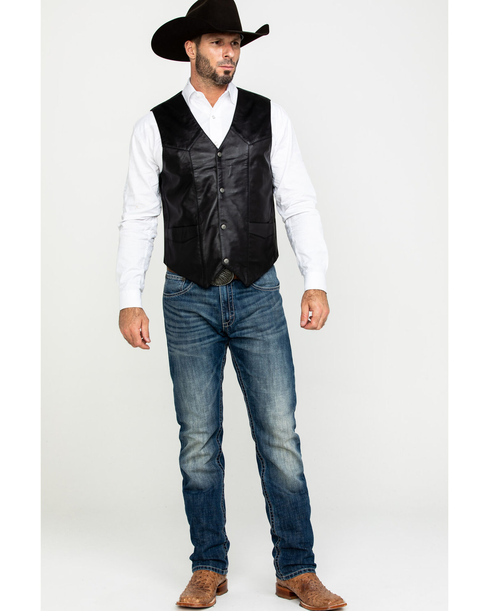 Image #6 - Liberty Wear Men's Jackson Lambskin Leather Vest - Big, Black, hi-res