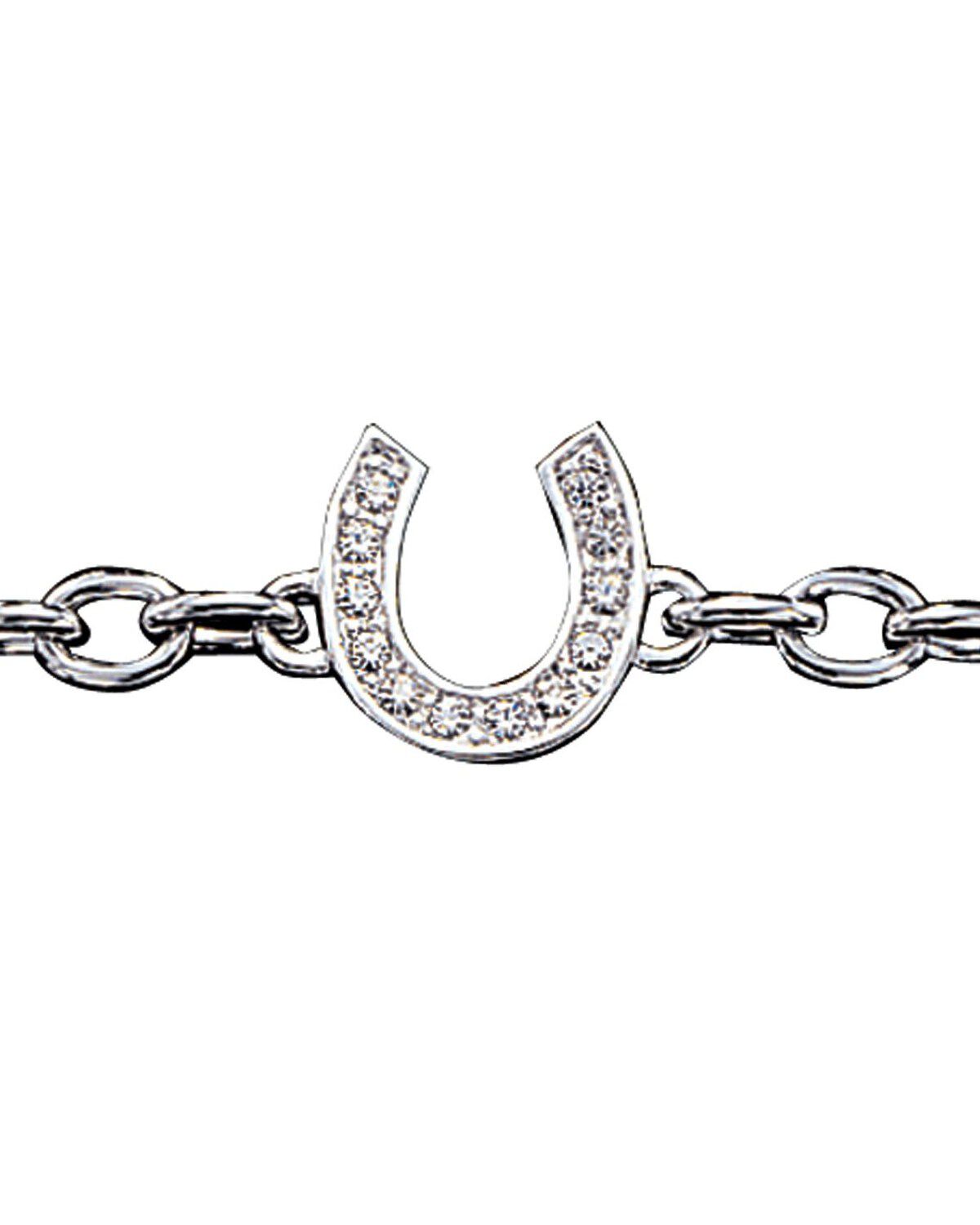 Image #2 - Montana Silversmiths Women's Rhinestone Horseshoe Bracelet, Silver, hi-res