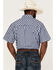 Resistol Men's Haven Small Plaid Short Sleeve Button Down Western Shirt , Navy, hi-res