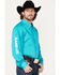 RANK 45 Men's Solid Long Sleeve Button Down Snap Shirt, Teal, hi-res
