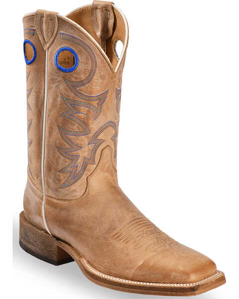 Justin Men's Caddo Beige Bent Rail Cowboy Boots - Square Toe, Beige, hi-res