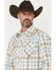 Image #2 - Wrangler Retro Men's Plaid Print Long Sleeve Snap Western Shirt - Tall, Blue, hi-res
